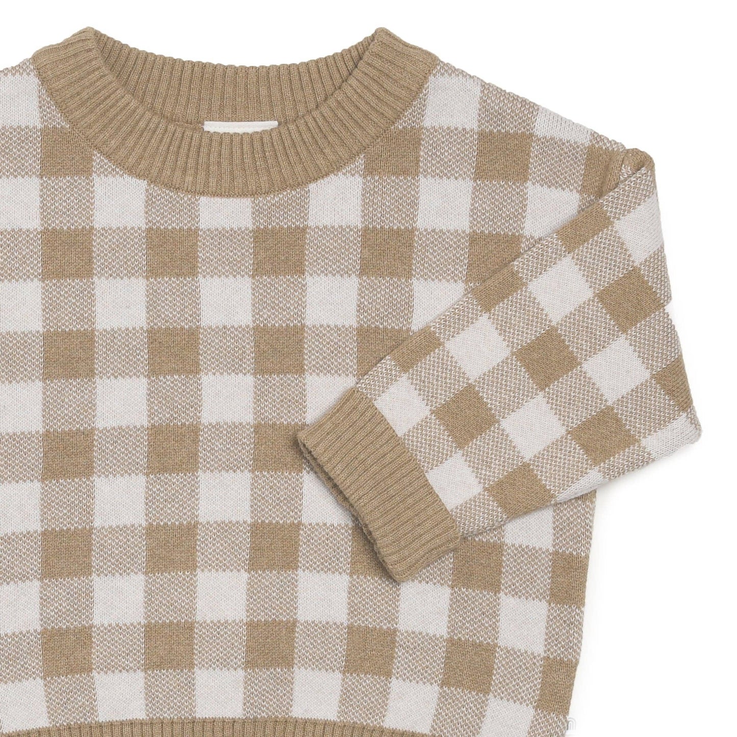 KYND BABY Knit Jumper - Neutral Gingham - New