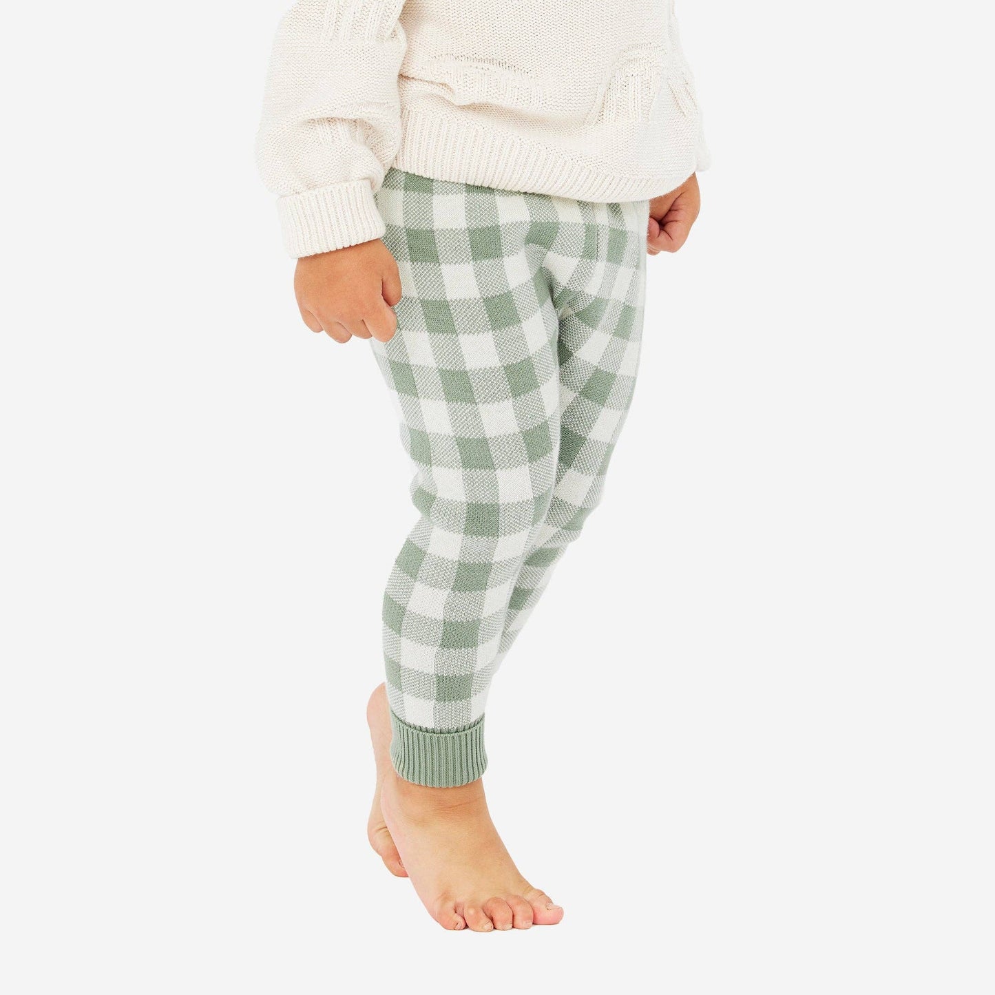 KYND BABY Knit Pant - Sage Gingham - New