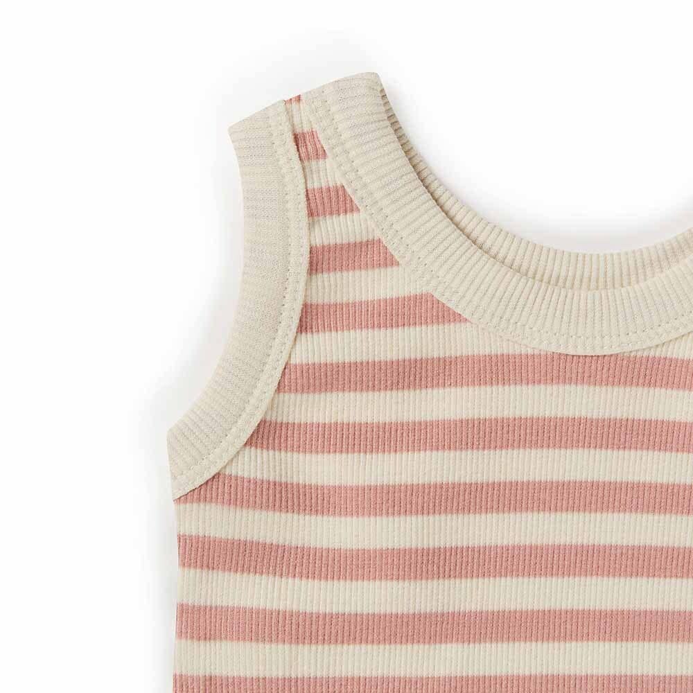 SNUGGLE HUNNY Singlet - Rose Stripe - New