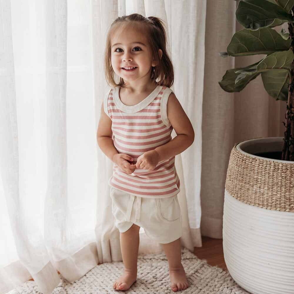 SNUGGLE HUNNY Singlet - Rose Stripe - New