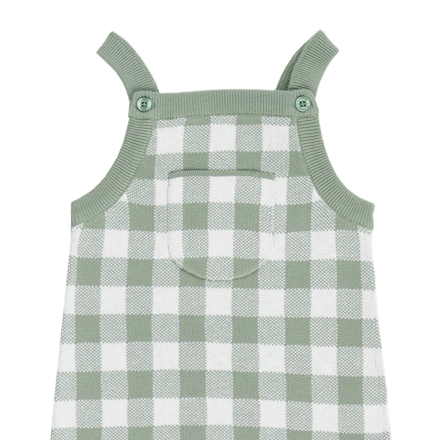 KYND BABY Knit Overall - Sage Gingham - New