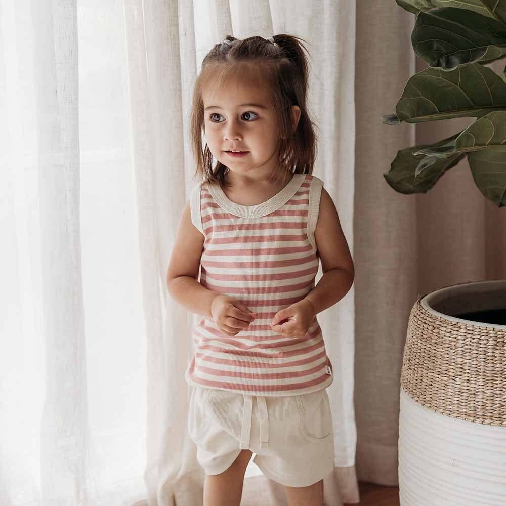 SNUGGLE HUNNY Singlet - Rose Stripe - New